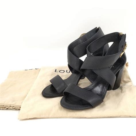 Giày Cao Gót Nữ Louis Vuitton LV Horizon Heel Sandals Logo Black