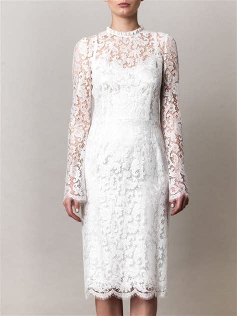 Dolce Gabbana Lace Dress In White Lyst