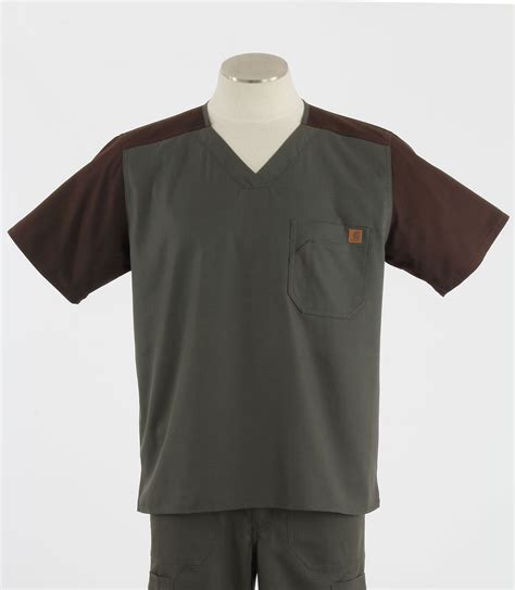 Carhartt Mens Ripstop Scrub Top In Olive Carhartt Mens Mens Tops