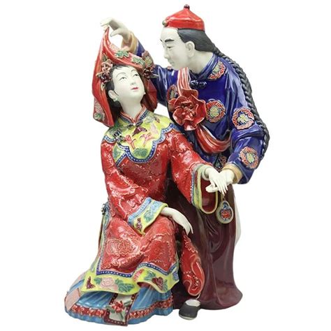 Antiga senhora chinesa estátua de cerâmica figura artesanato estatueta