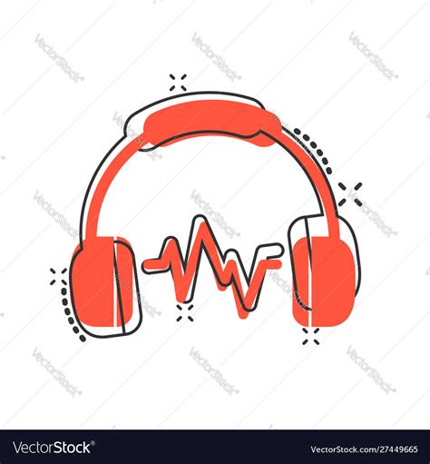 Headphone Headset Icon In Comic Style Headphones Vector Image