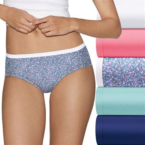 Hanes Ultimate 6 Pk Ultra Soft Cotton Comfort Hipster Panties 41huc6