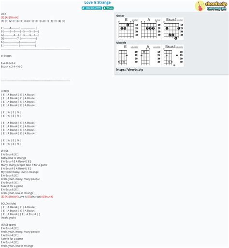 Chord: Love Is Strange - tab, song lyric, sheet, guitar, ukulele ...