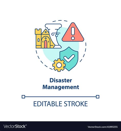 Disaster management concept icon Royalty Free Vector Image