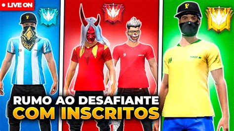 RUMO AO DESAFIANTE CS RANK JOGANDO INSCRITOSFREE FIRE AO VIVO