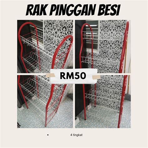 Rak Pinggan Besi Metal Dish Rack Furniture Home Living Bathroom