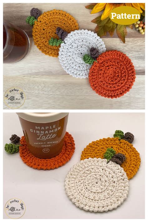 Pumpkin Patch Coasters Crochet Pattern Cool Creativities