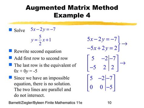 Systems Of Linear Equations And Augmented Matrices