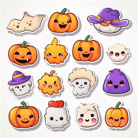 Pegatinas De Halloween Vector Premium