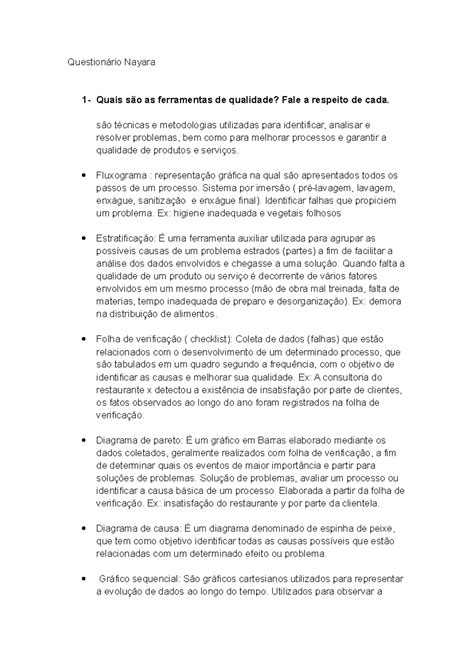 Nayara exercício - alakdkdmdmdmdk - Questionário Nayara 1- Quais são as