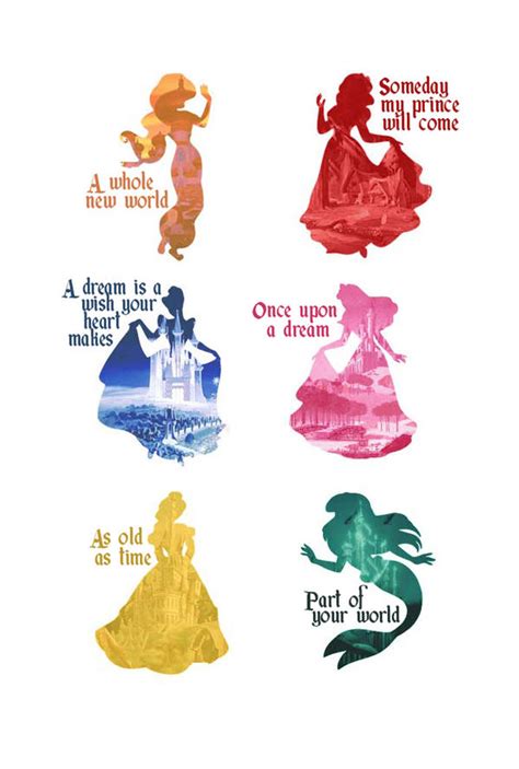 Disney Princesses Silhouettes by margacong on DeviantArt