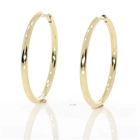 9ct Yellow Gold 25mm Hoop Earrings Connard And Son Ltd