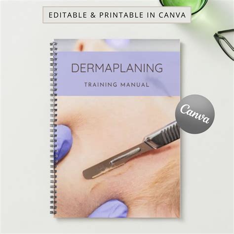 Dermaplaning Printable Manual Template Training Facial Canva Editable