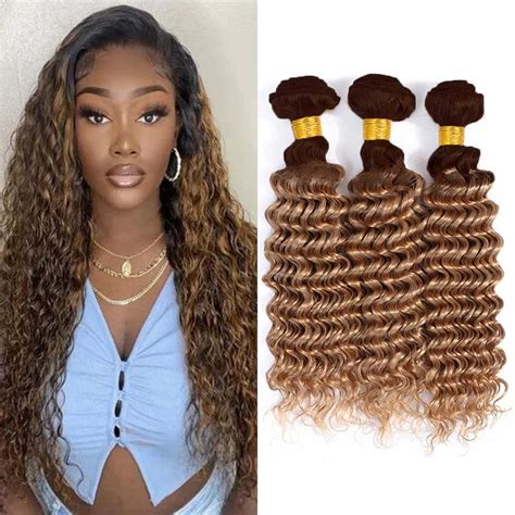 Ombre Bundles Honey Blonde Human Hair Bundles T427 Brown