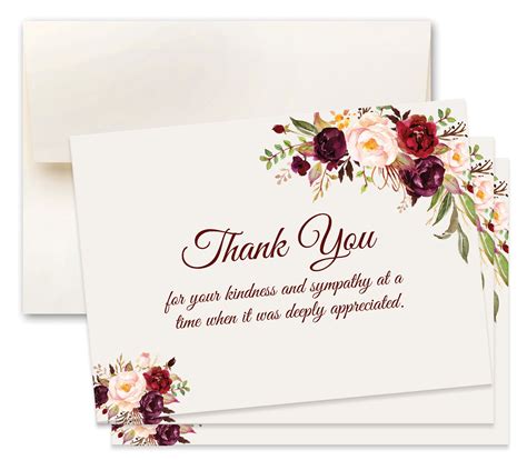 Sympathy Acknowledgement Cards Funeral Thank You Cards Includes