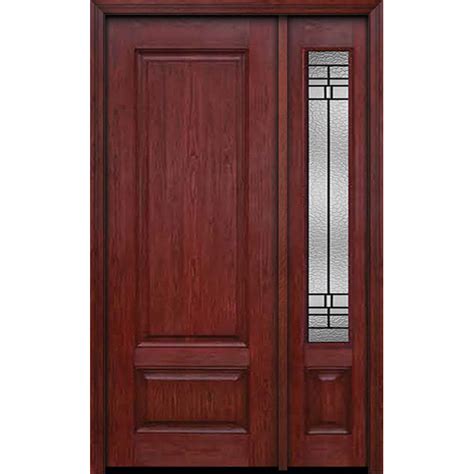 ESWDA 42x96 Exterior Cherry 96in Two Panel Single Entry Door Sidelight