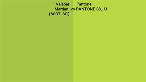 Valspar Martian 6007 8c Vs Pantone 381 U Side By Side Comparison