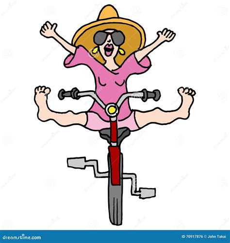 Woman Riding Bicycle Stock Vector Illustration Of Bike