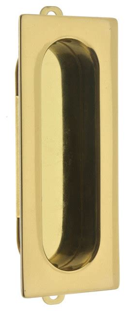 Genuine Solid Brass Rectangular Flush Pull Transitional Cabinet And Drawer Handle Pulls By