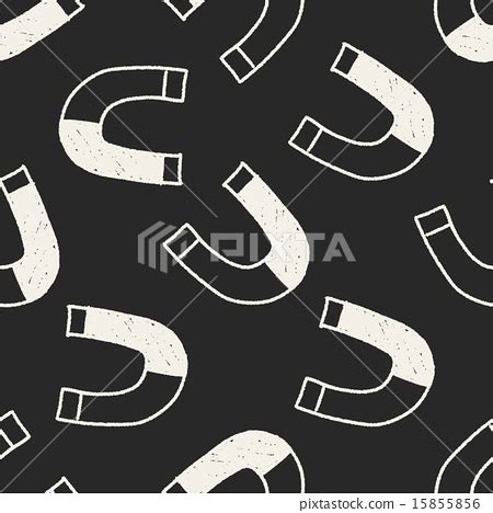 Magnet Doodle Drawing Seamless Pattern Background Stock Illustration