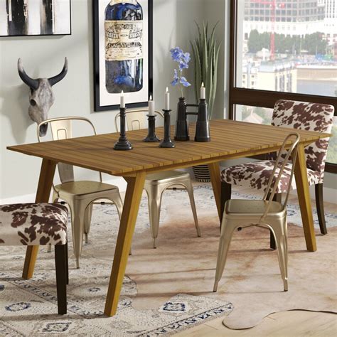 Union Rustic Lindo Rustic Wood Dining Table & Reviews | Wayfair