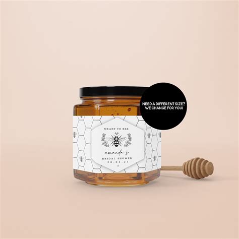Helena | Honey Jar Wedding Favors Label Template