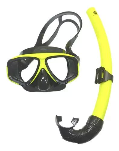 Kit Mergulho Dual Pro M Scara Respirador Snorkel Amarelo Mercadolivre