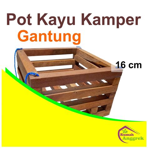 Jual Pot Kayu Kamper Gantung Cm Persegi Anggrek Remaja Bibit Dewasa