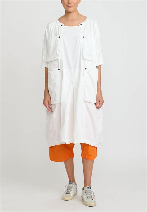 Rundholz Dip Cotton Oversized Pocket Dress In Star White Santa Fe Dry