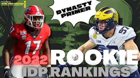 2022 IDP Fantasy Football Rookies For Dynasty Fantasy Football YouTube