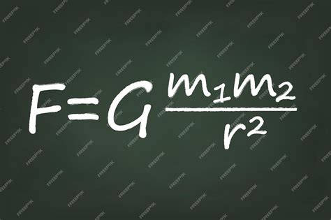 Premium Vector | Newtons law of universal gravitation formula on chalkboard