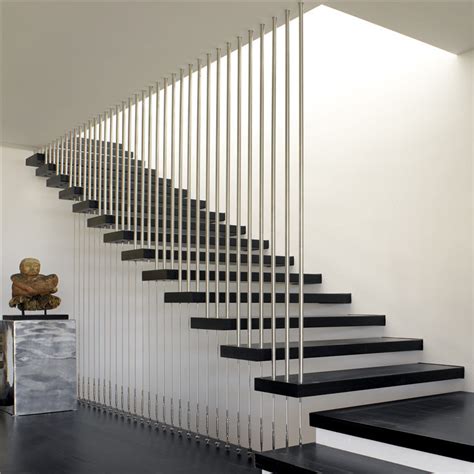 Ace Modern Design Safety Tempered Glass Handrail Timber Step Floating