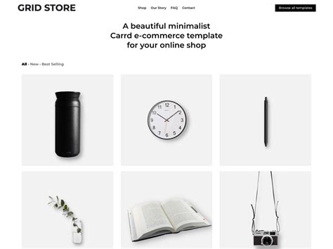 Carrd template – E-Commerce – Grid Store