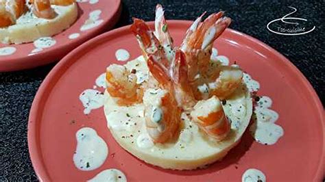 Assiette De Gambas Saut Es La Cr Me D Ail Et Sa Pur E L G Re De Toc