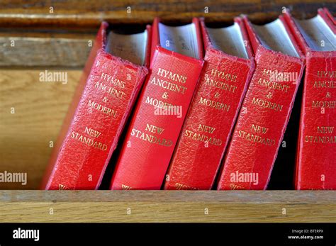 Hymn Books In A Church Stock Photo Alamy