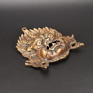 Brass Bhairav Mahakala Antique Hanging Tibetan Wall Handing Home Décor