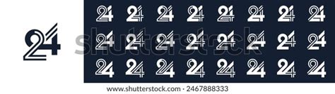 Collection Creative Number 24 Logo Designs Stock Vector (Royalty Free ...