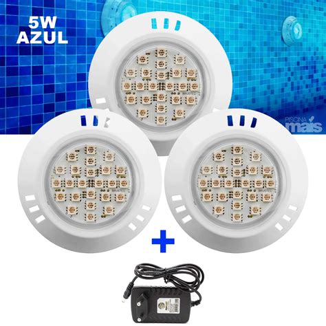 Kit Ilumina O Piscina Power Led Azul W Brustec Fonte Brustec