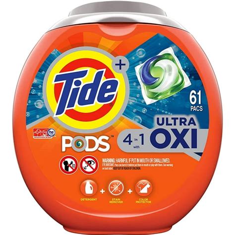 Tide PODS 4 in 1 Ultra Oxi Laundry Detergent Soap PODS, High Efficiency ...