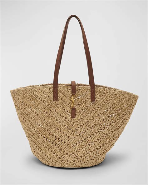 Saint Laurent Panier Medium YSL Tote Bag In Raffia Neiman Marcus