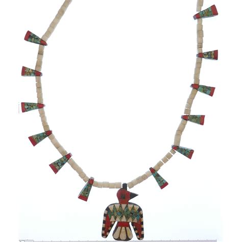 Kewa Santo Domingo Vintage Thunderbird Mosaic Necklace Home Away