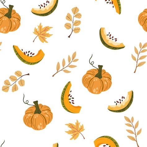 Premium Vector Pumpkins Seamless Pattern Autumn Fall Thanksgiving And