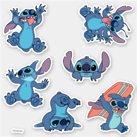 Stitch Fun Pose Collection Sticker Zazzle Sticker Design