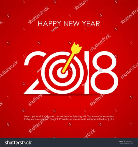 Happy 2018 New Year Greeting Card Stock Vector (Royalty Free) 700730293