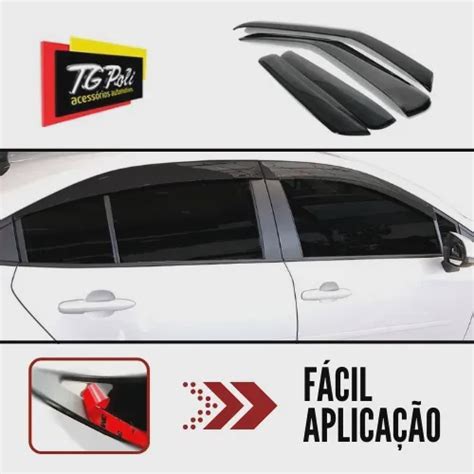 Calha de Chuva Defletor Inteiriça Onix Prisma 4 Porta Tg Poli no Shoptime