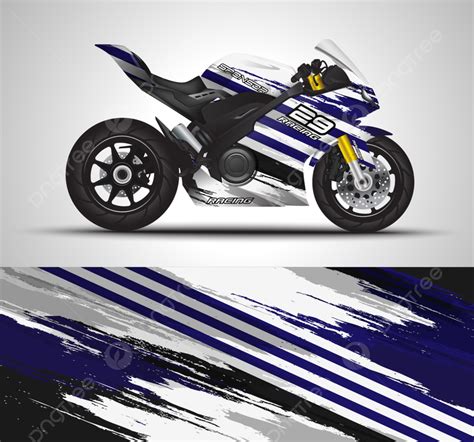 Racing Motorcycle Wrap Decal And Vinyl Sticker Design Mockup Template