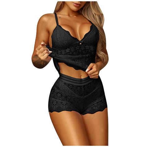 Yuhaotin Plus Size Lingerie Women Lace Lingerie Sleepwear Suit