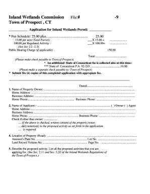 Fillable Online WetlandsPDF Inland Wetlands Commission Application For