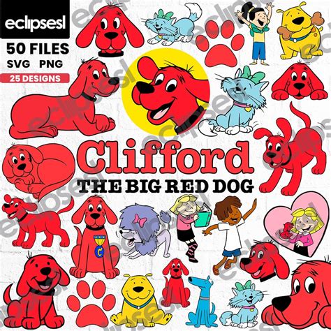 25 Colección Clipart Clifford The Big Red Dog Paquete Svg Etsy