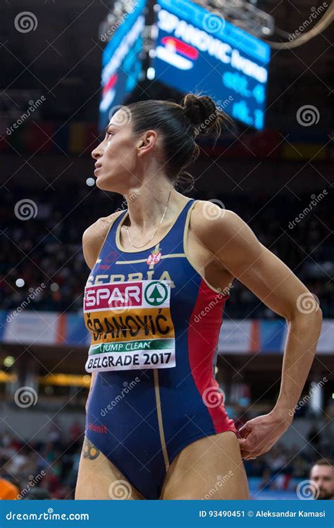 Atletismo Salto De Longitud De La Mujer Spanovic Ivana Foto